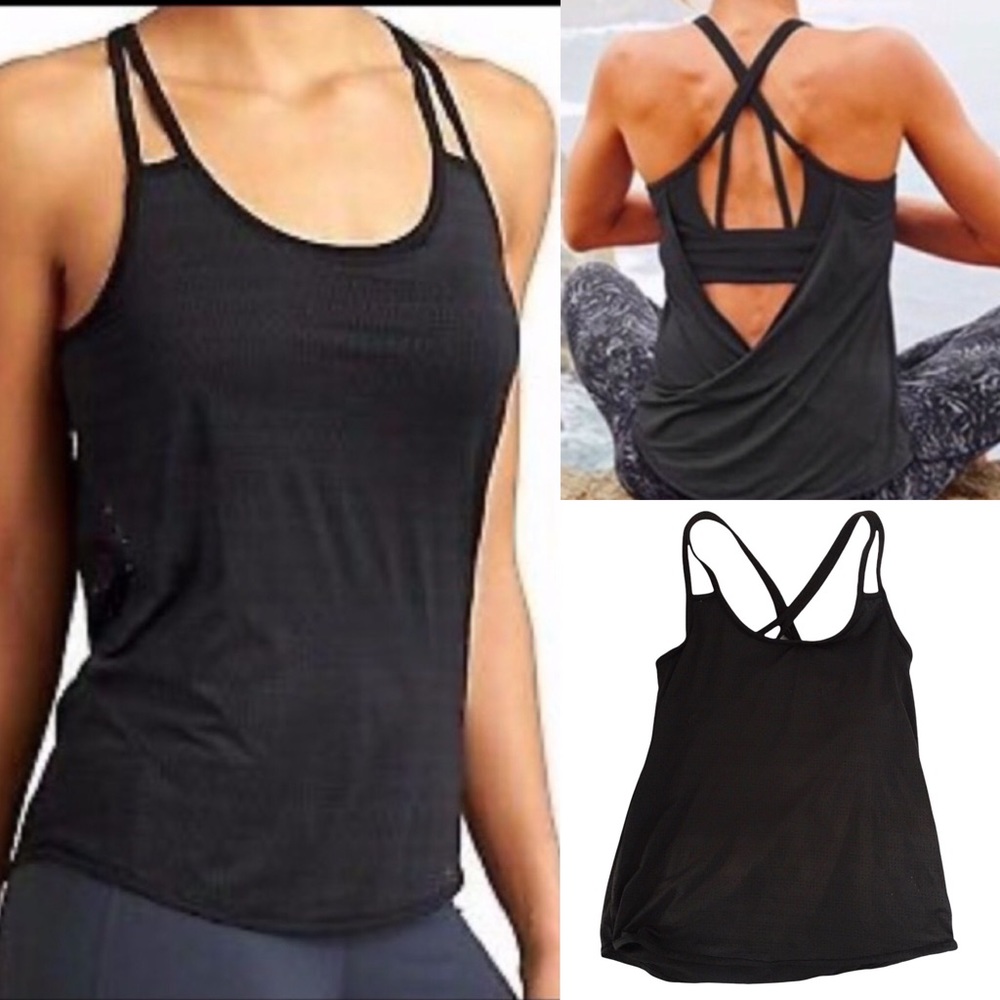 Athleta Full Force Cross Back Tank Black XS